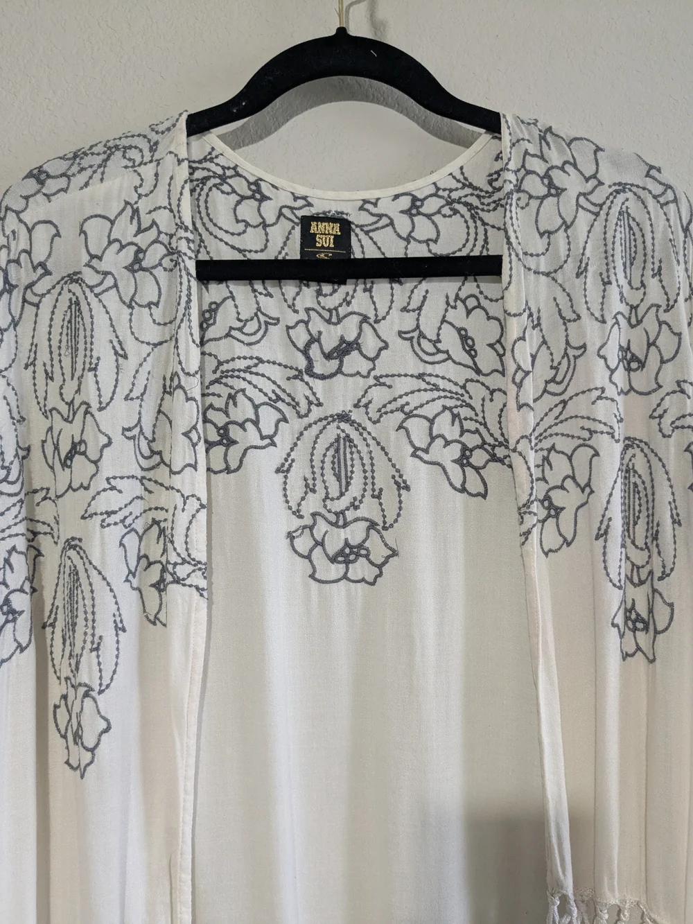 Anna Sui X O'Neill Collab Boho Fringe Tasseled Embroidered Shawl